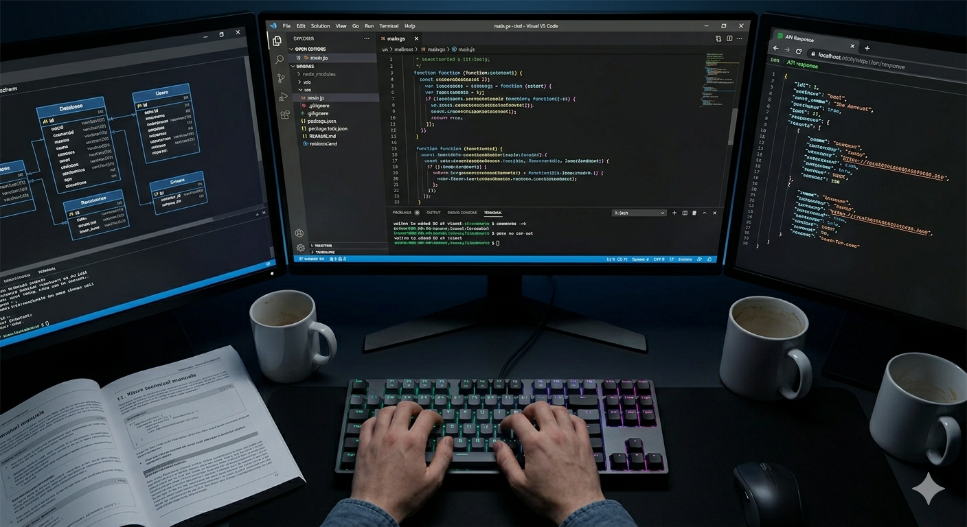Dev Insite team coding a custom website for a Boston business